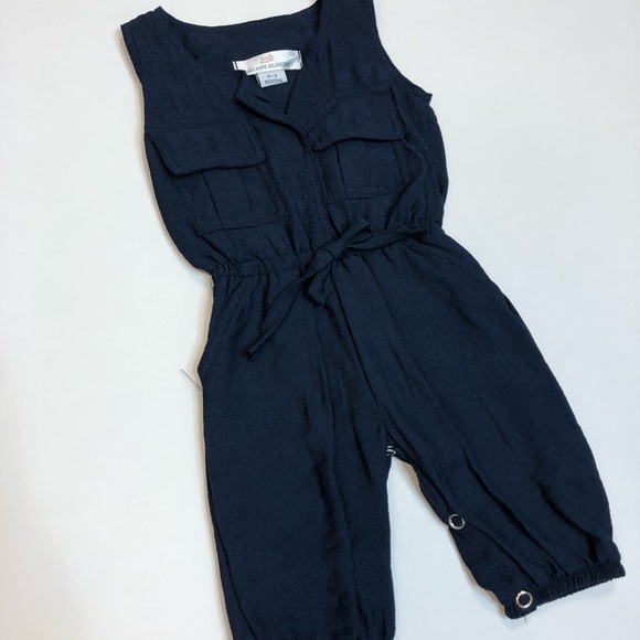 navy blue romper baby girl